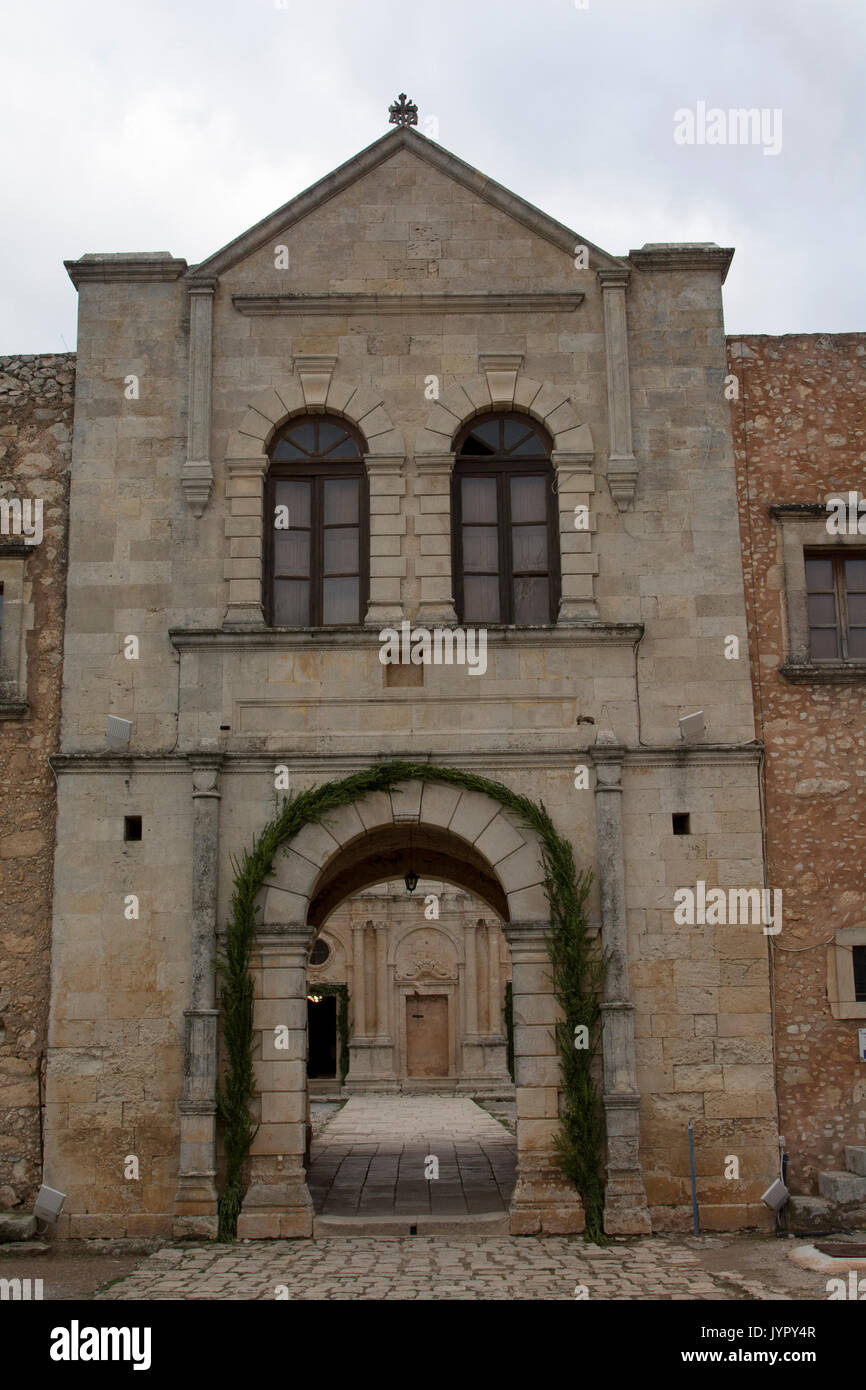 Kloster Arkadi war ein Griechisch-orthodoxen Kloster, eine aktive Rolle in der Kretischen Widerstand gegen die osmanische Herrschaft im 19. Jahrhundert. Stockfoto