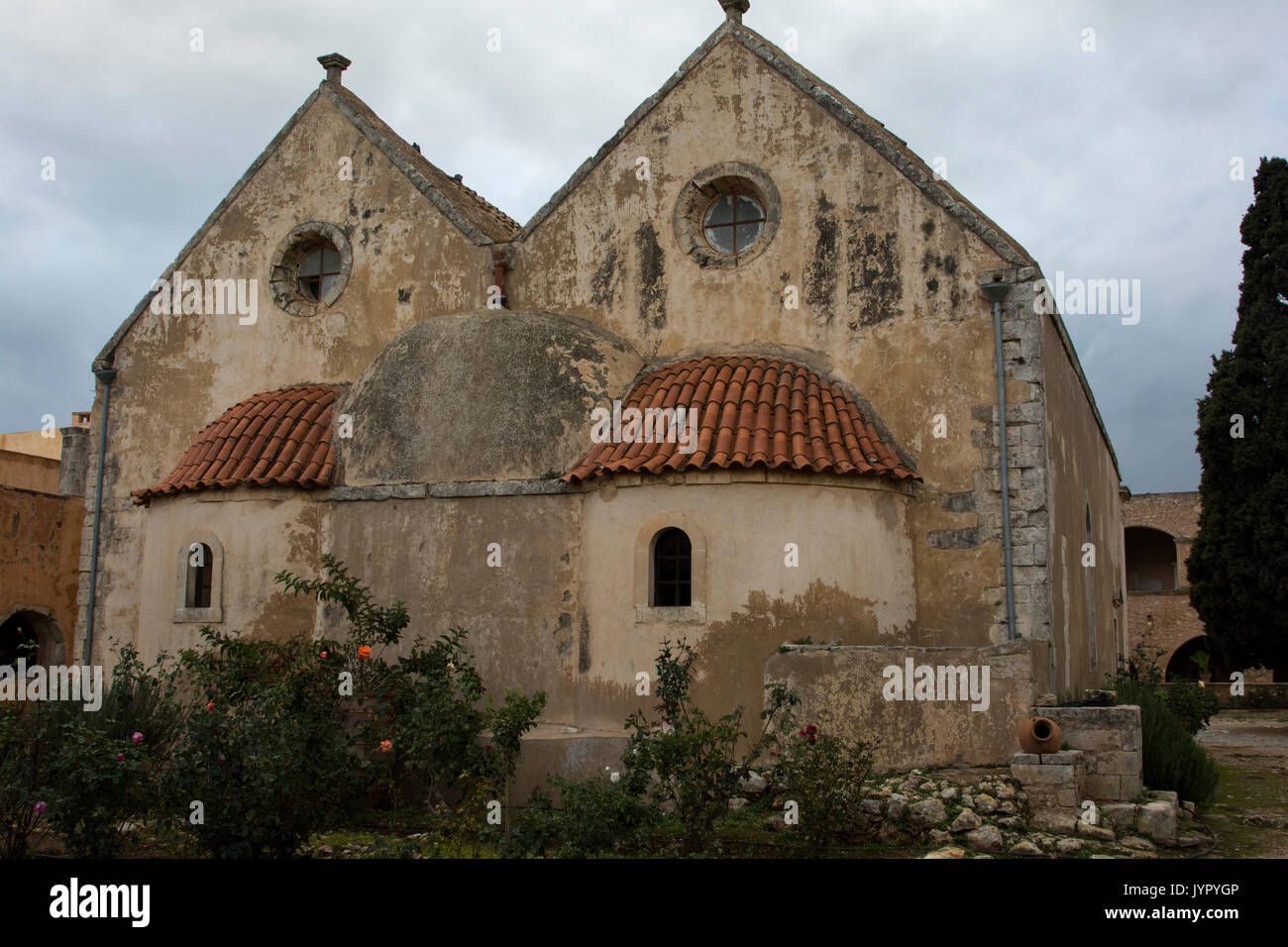 Kloster Arkadi war ein Griechisch-orthodoxen Kloster, eine aktive Rolle in der Kretischen Widerstand gegen die osmanische Herrschaft im 19. Jahrhundert. Stockfoto