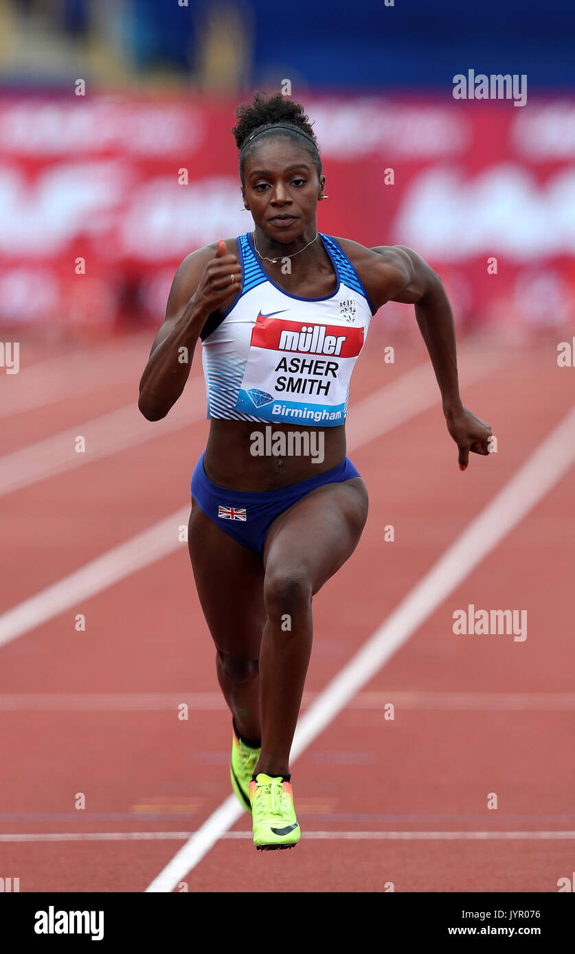 Großbritanniens Dina Asher-Smith in 100 m der Frauen Hitze 1 Während die Muller Grand Prix auf dem Alexandra Stadium, Birmingham. Stockfoto