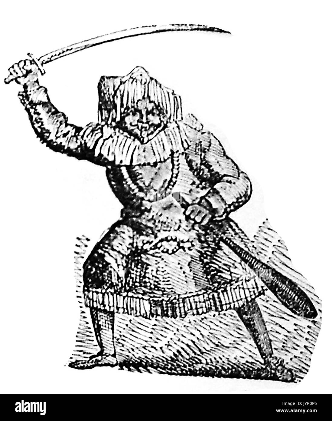1820 Eine echte UK Messegelände "Freak Show" Charakter wie dem Persischen oder die Malaiische, der sagte, war nicht in der Lage sein, Englisch zu sprechen, bekannt Stockfoto