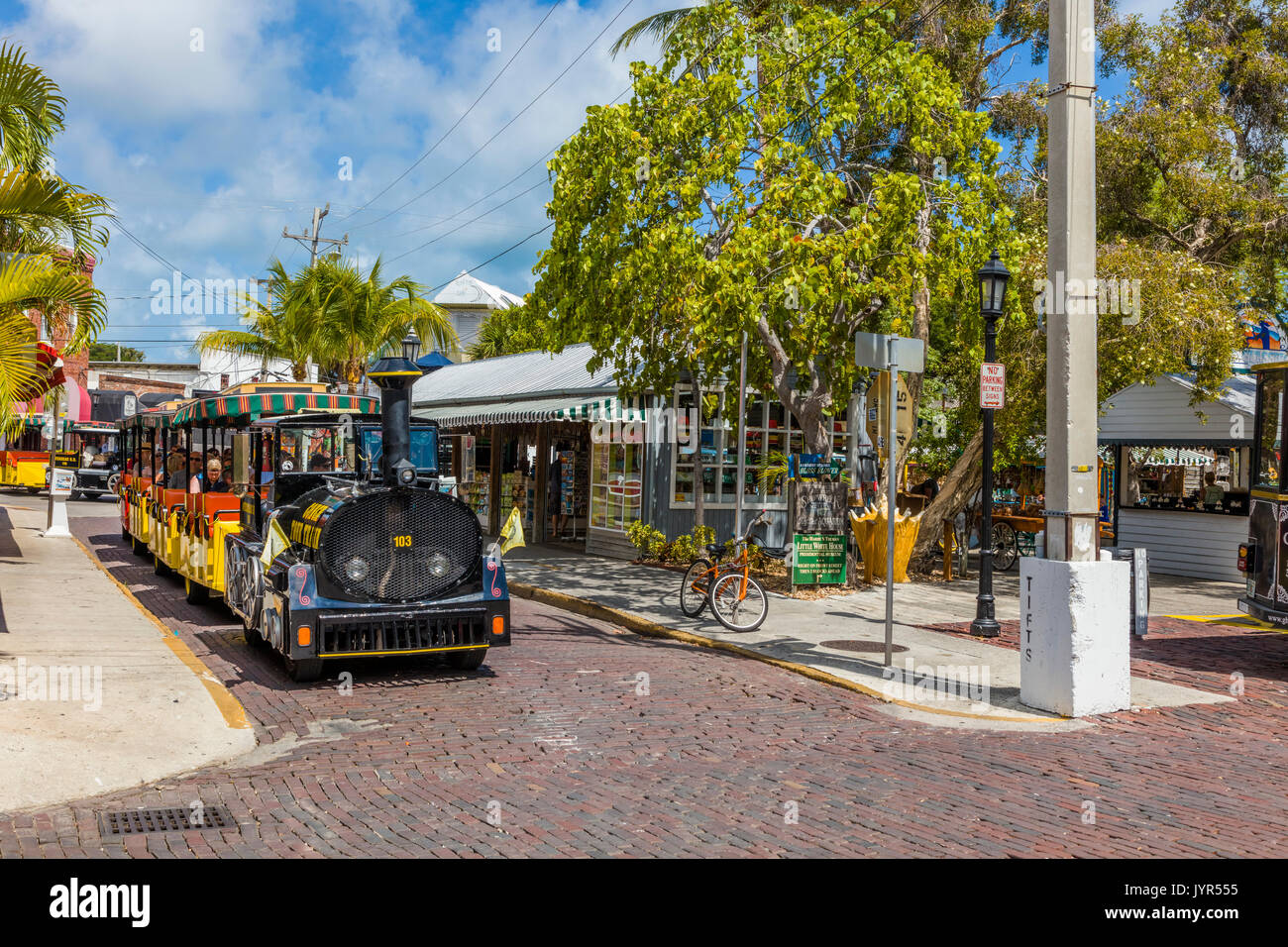 Der Weltberühmte Conch Tour Train in Key West Florida Stockfoto
