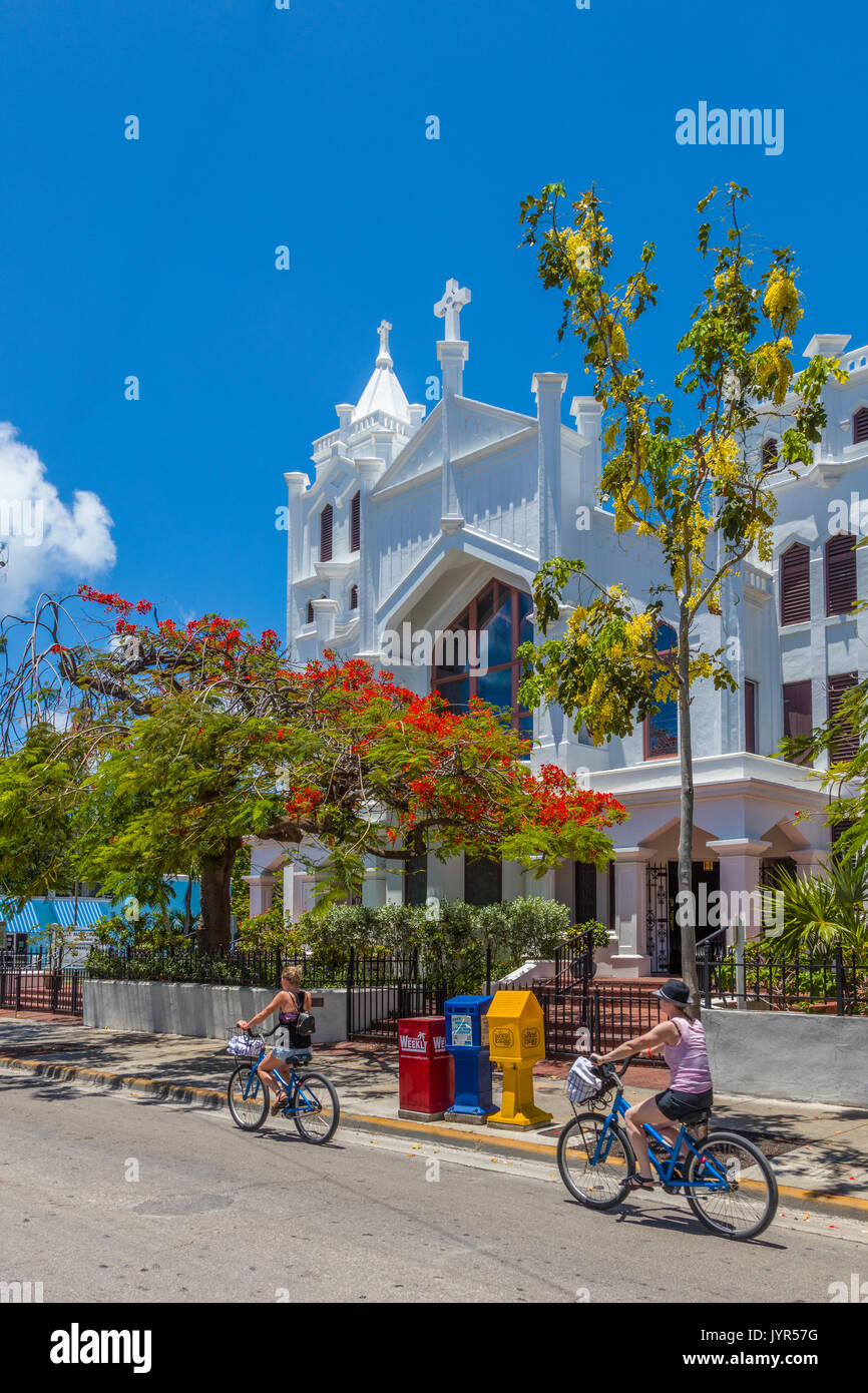 St. Paul's Episcopal Church" der Altstadt von Key West Kirche' an der Duval Street in Key West Florida Stockfoto