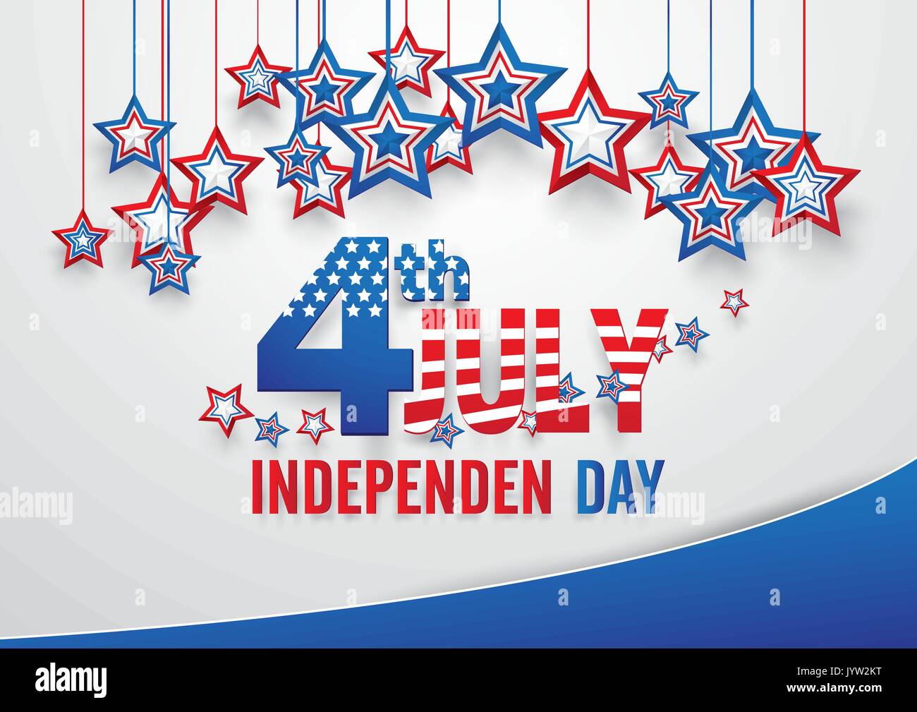 Tag der Unabhängigkeit am 4. Juli. Happy Independence day Hintergrund Stock Vektor