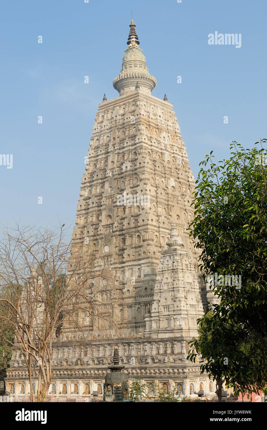 Mahabodhy Tempelanlage in Bodhgaya Stadt in Indien Stockfoto