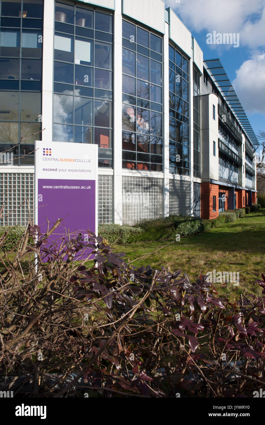 Zentrale Sussex College, Crawley, West Sussex, England, Großbritannien Stockfoto