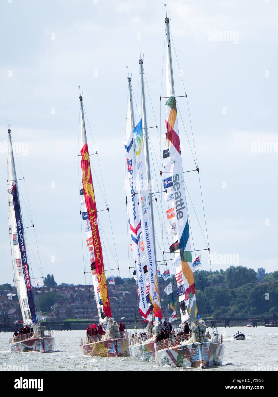 Liverpool, Großbritannien. 20 Aug, 2017. Clipper Segelregatta rund um die Welt beginnt in Liverpool. Credit: ALAN EDWARDS/Alamy leben Nachrichten Stockfoto