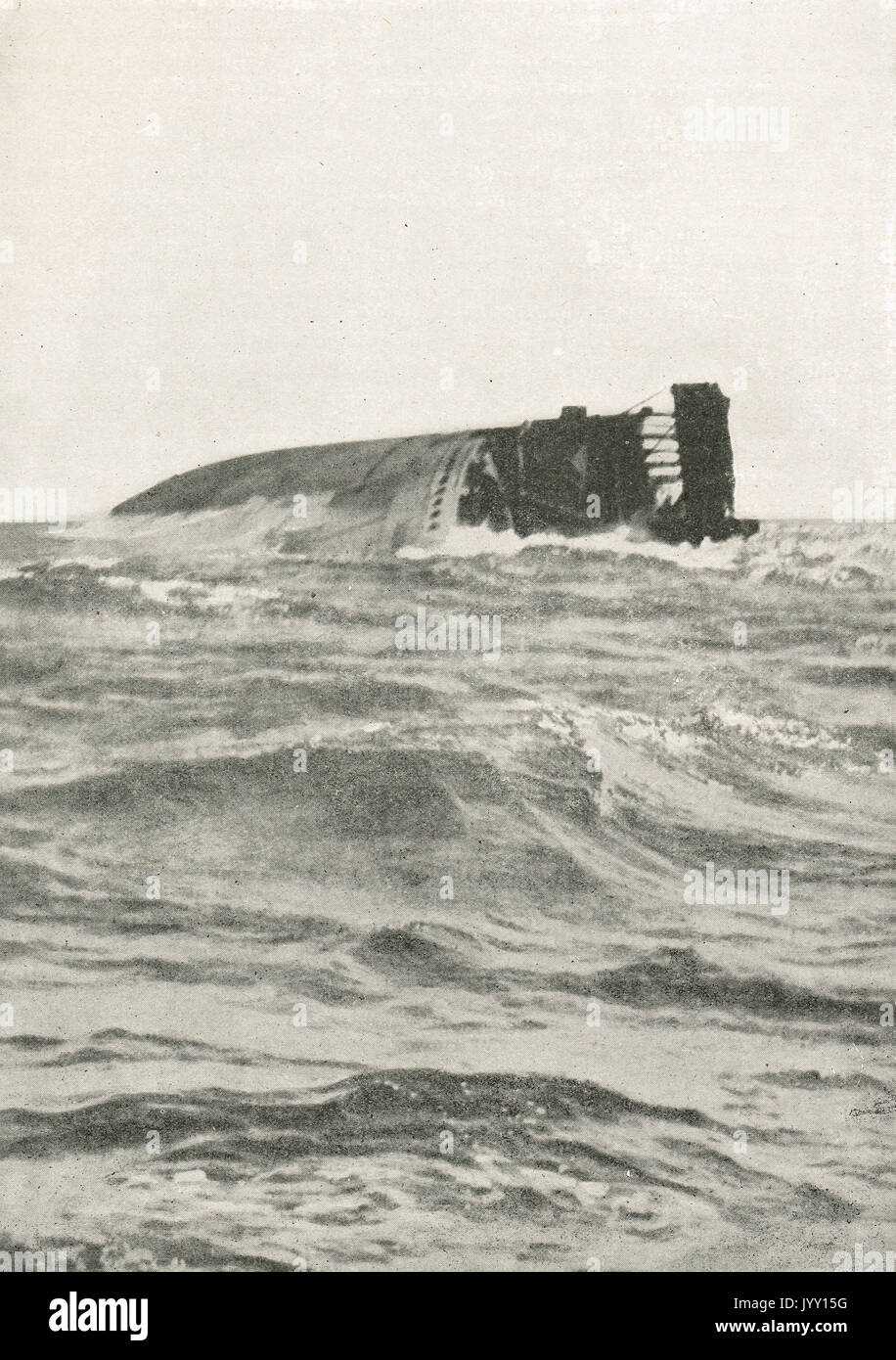 SS Kaiser Wilhelm der Grosse Untergang nach Angriff durch HMS Highflyer, 26. August 1914, WK 1. Stockfoto