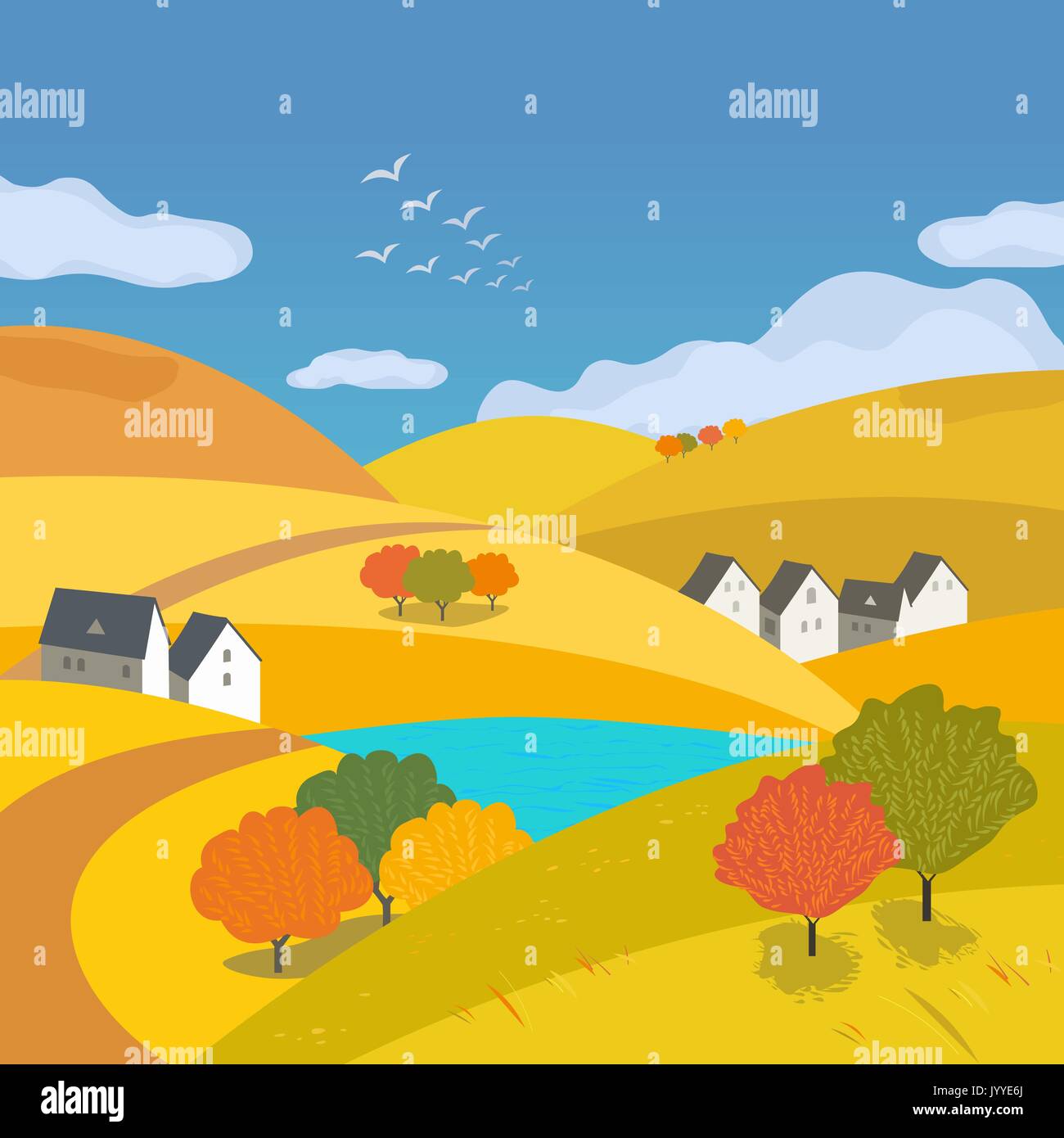 Herbstlandschaft im Freien Stock Vektor