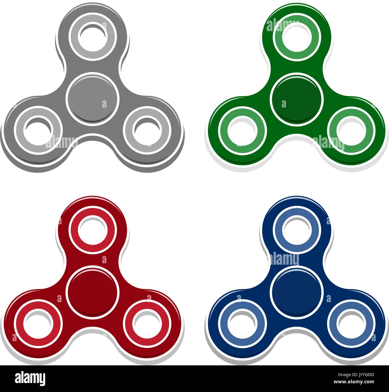 Satz von Fidget spinner Spielzeug. Isolierte Vector Icons Stock Vektor