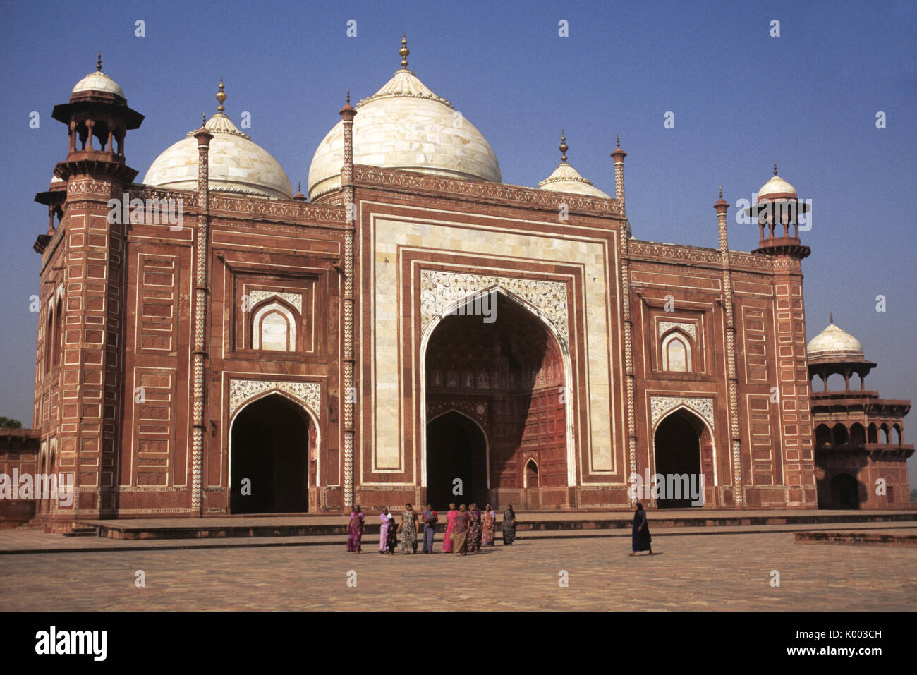 Moschee am Taj Mahal, Agra, Indien Stockfoto