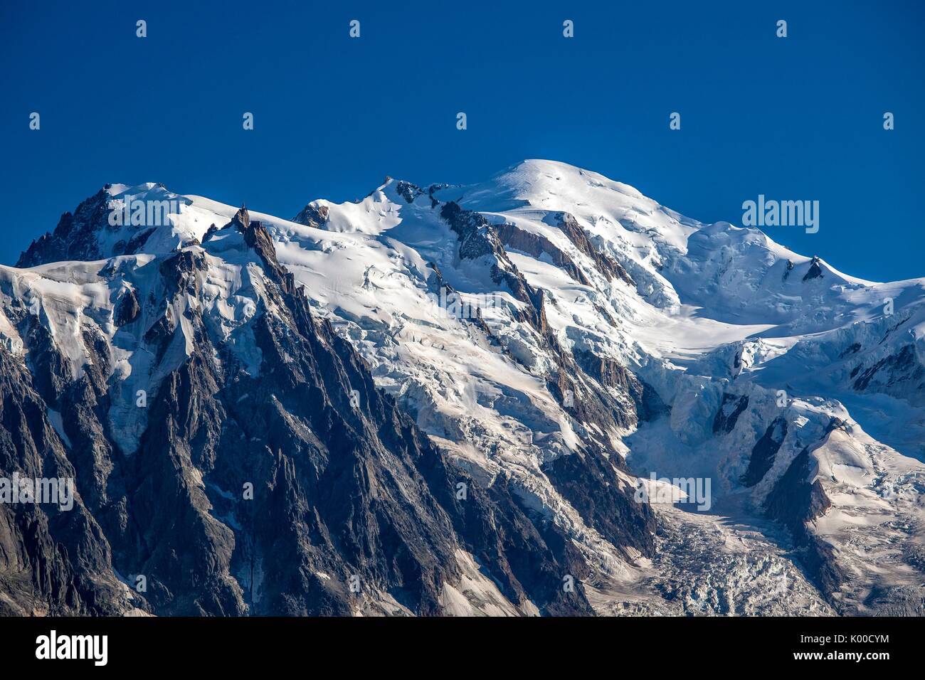 Blick auf den Mont Blanc, der höchste Berg in Europa. Haute Savoie Frankreich Stockfoto