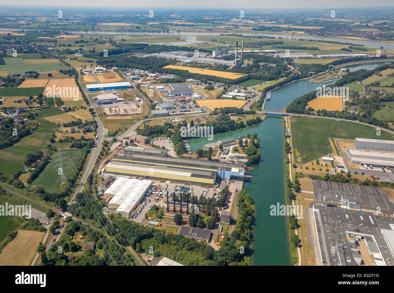 WDK Hafen und Lager GmbH, Logistikunternehmen, Wesel-Datteln Kanal, Wasser- und Schifffahrtsamt Duisburg-Meiderich, Kraps GmbH, DLRG lokale Gruppe Vo Stockfoto
