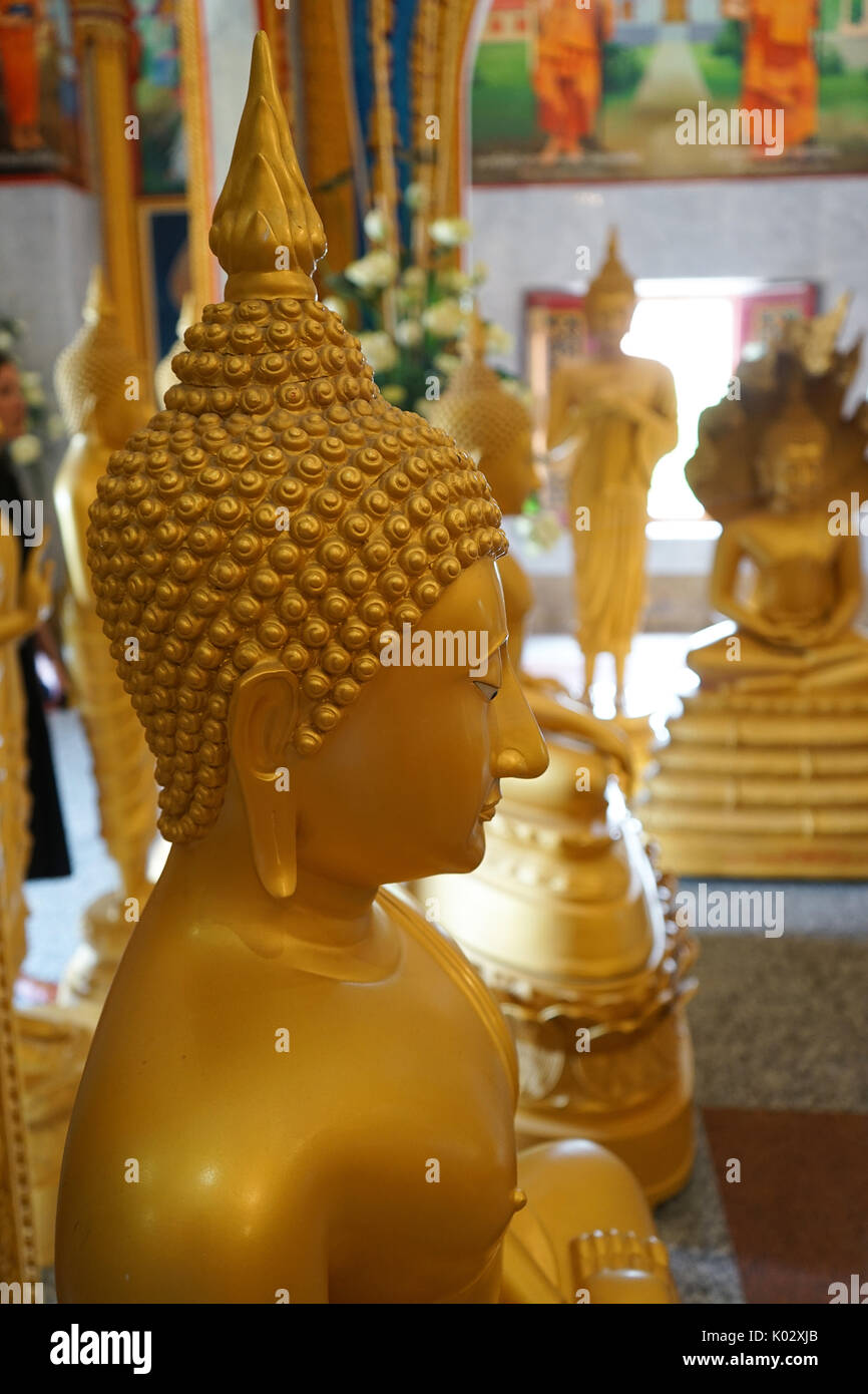 Golden Buddha Wat Chalong Tempel Phuket Stockfoto