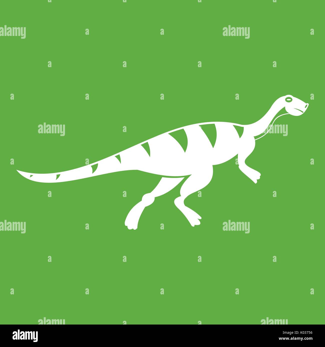 Gallimimus Dinosaurier-Symbol grün Stock Vektor