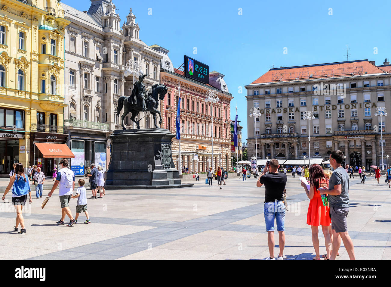 Bereich Bana Josip Jelacic in der Stadt Zagreb, Kroatien. Stockfoto