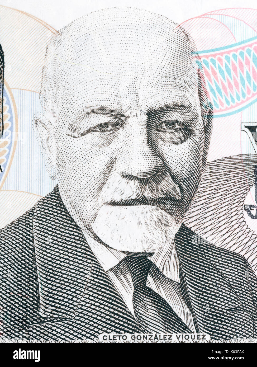 Cleto González Viquez Portrait von Costa Rica Geld Stockfoto