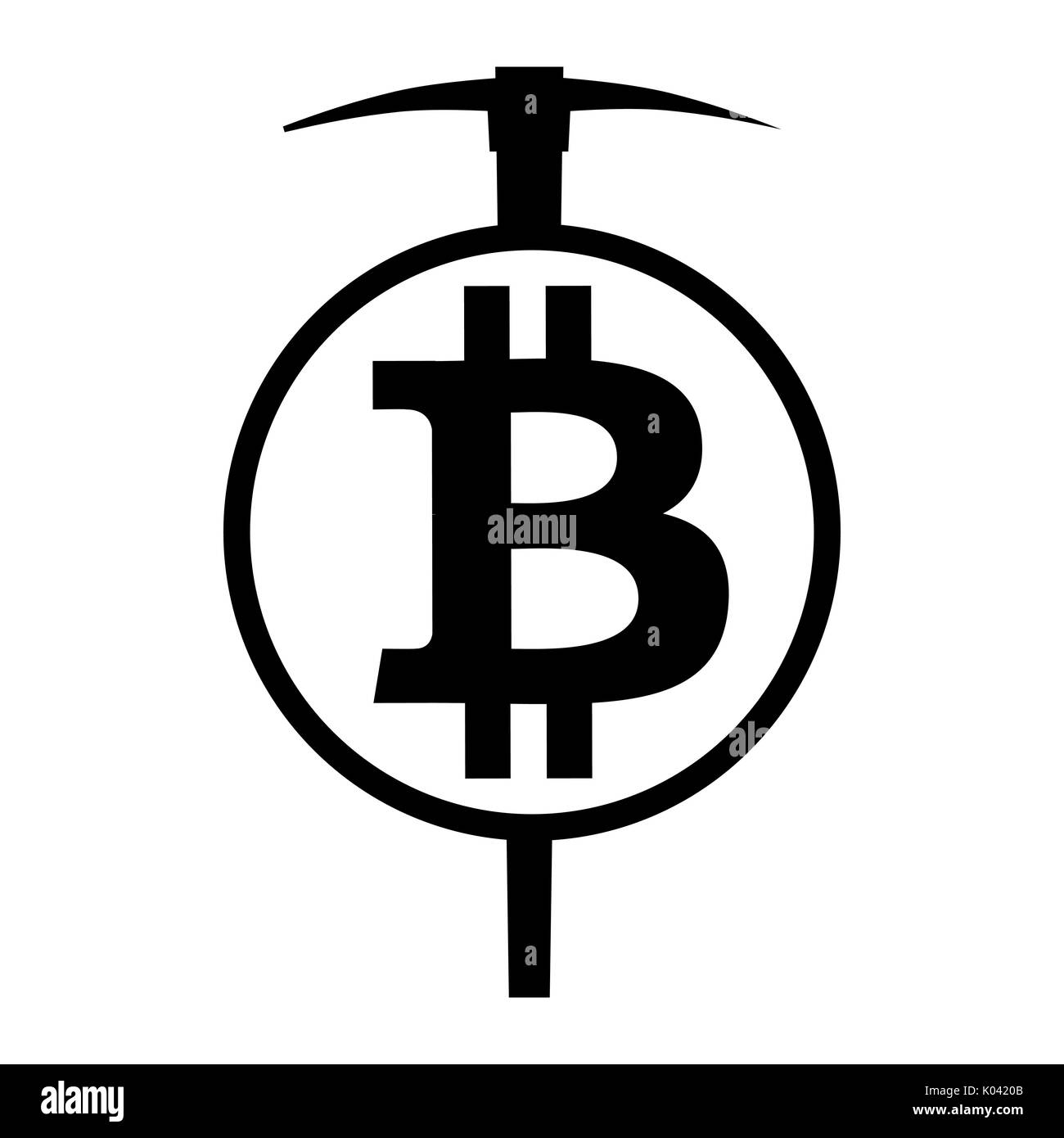 Vektor Symbol der cryptocurrency bitcoin Bergbau Stock Vektor