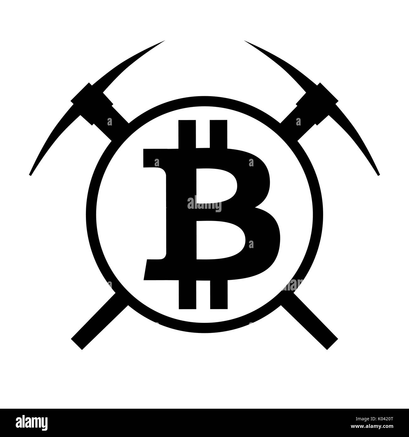 Vektor Symbol der cryptocurrency bitcoin Bergbau Stock Vektor