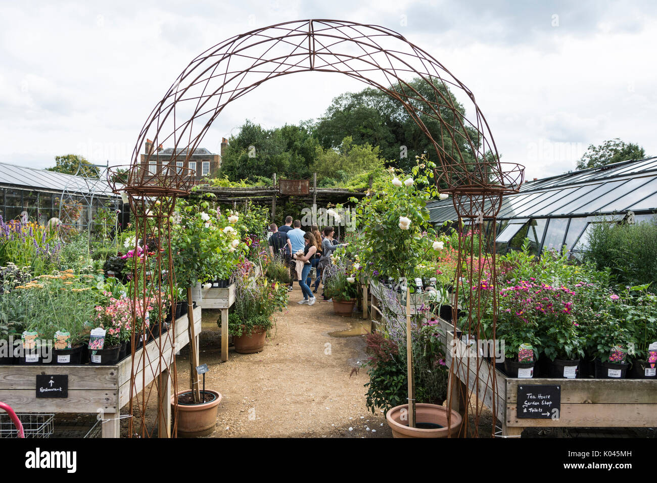 Eingang Petersham Baumschulen Gartencenter in Richmond, Surrey, Großbritannien Stockfoto