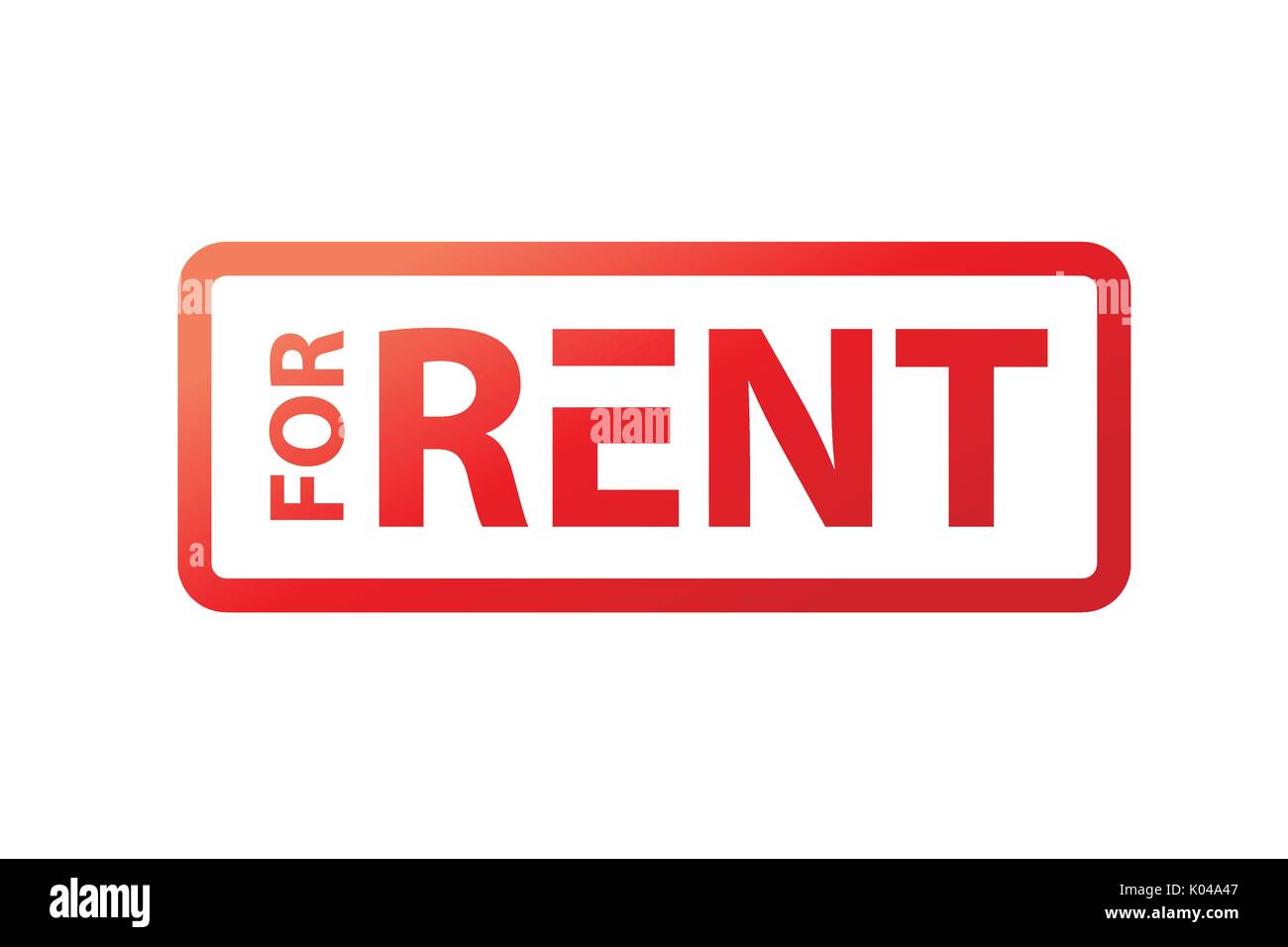 Zu Vermieten Schild Mit Einer Darstellung Der Rechteck Icon Design Auf Weissem Hintergrund Stock Vektorgrafik Alamy