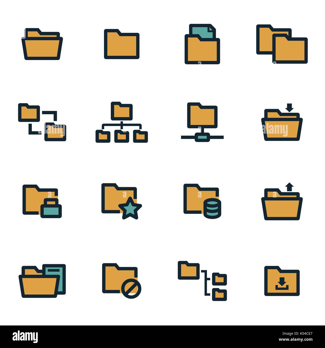 Vektor-flache Ordner Icons set Stock Vektor