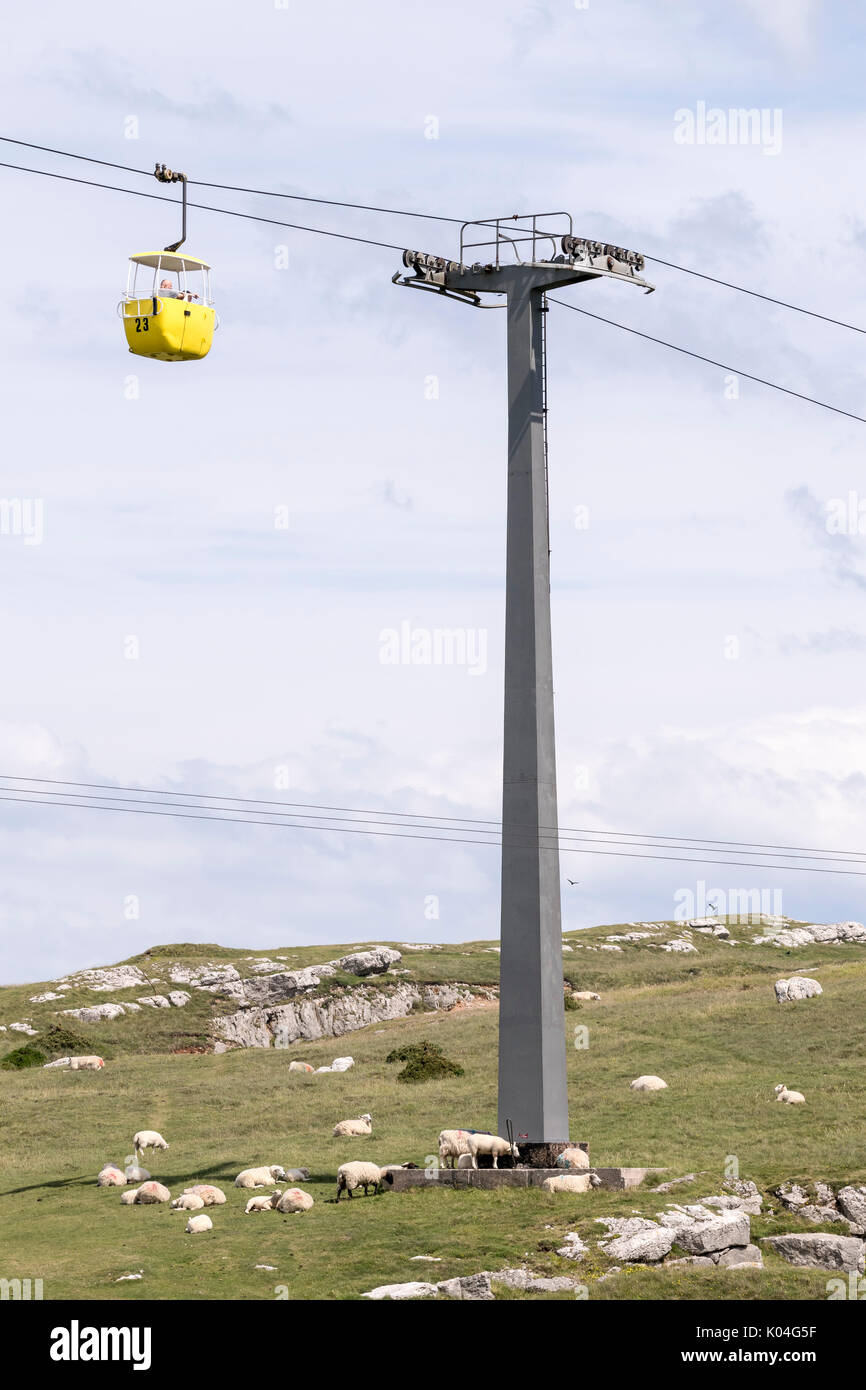 Great Ormes Head Seilbahnen in North Wales Stockfoto