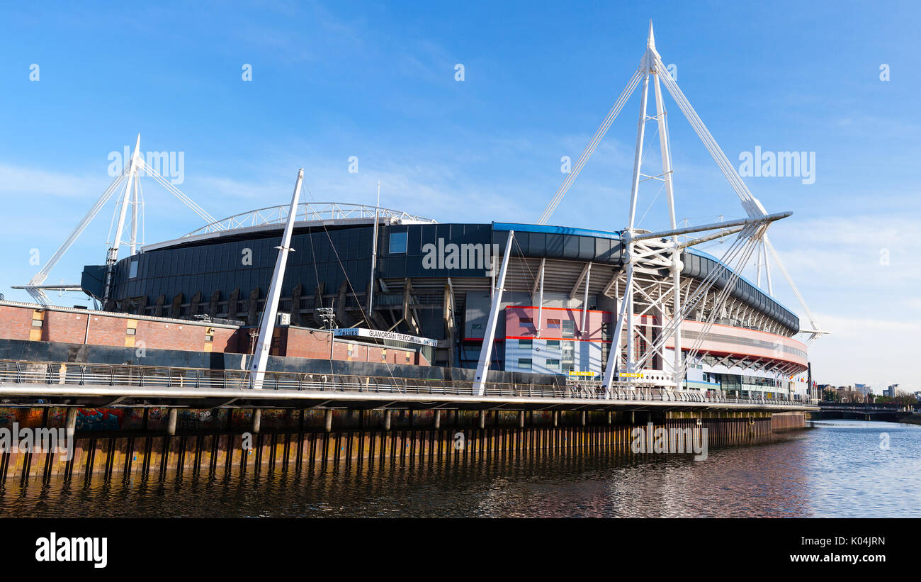 Äußere des Millennium Stadium in Cardiff, Wales, Großbritannien Stockfoto