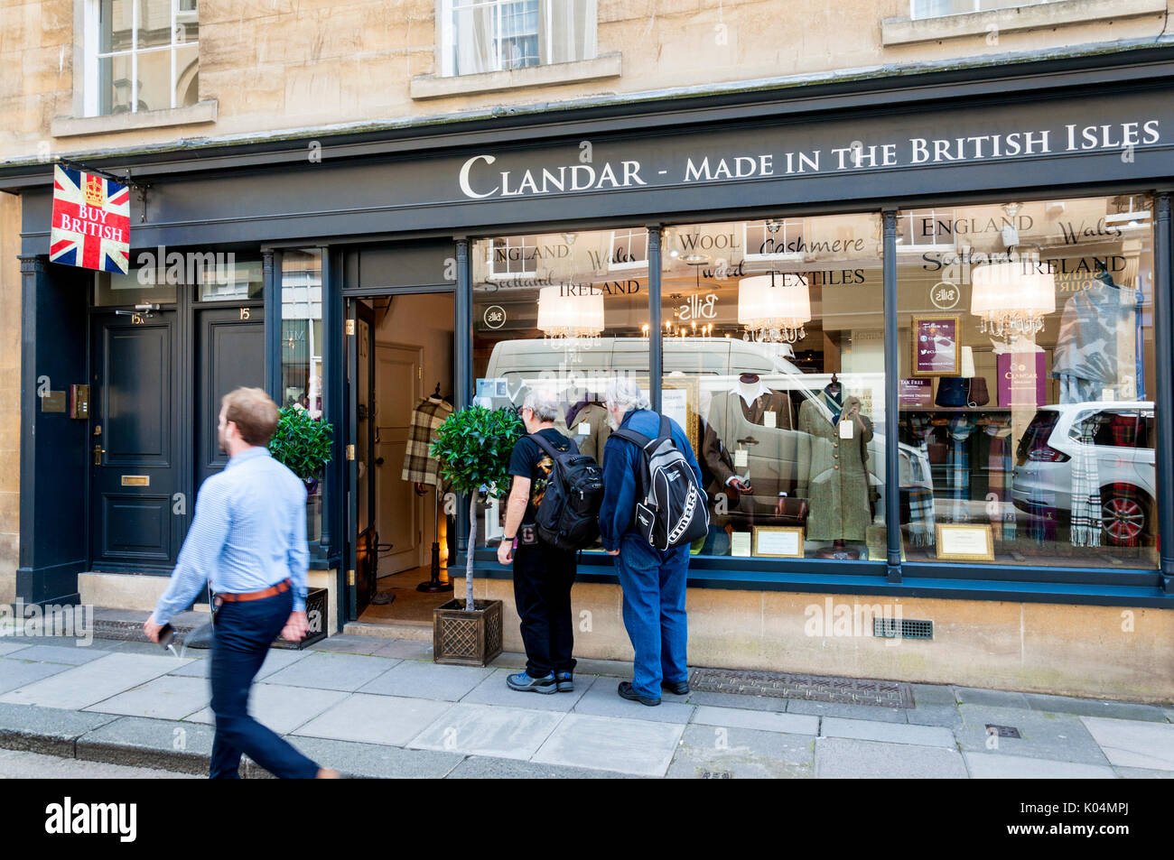Clandar gemacht auf den Britischen Inseln shop in Bath, Somerset, Großbritannien Stockfoto