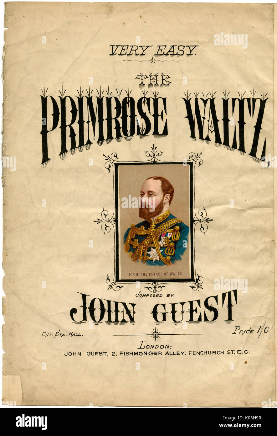 König Edward VII. Über Klaviermusik Stockfoto