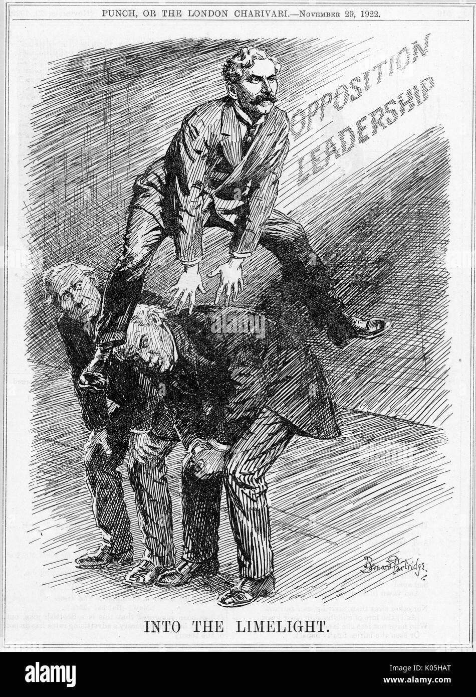 Cartoon im Rampenlicht (Ramsay MacDonald) Stockfoto
