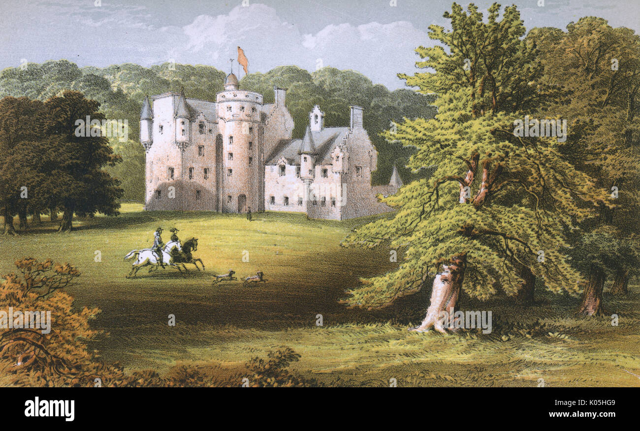 Fahrt durch das Gelände von Largie Castle Scotland Stockfoto