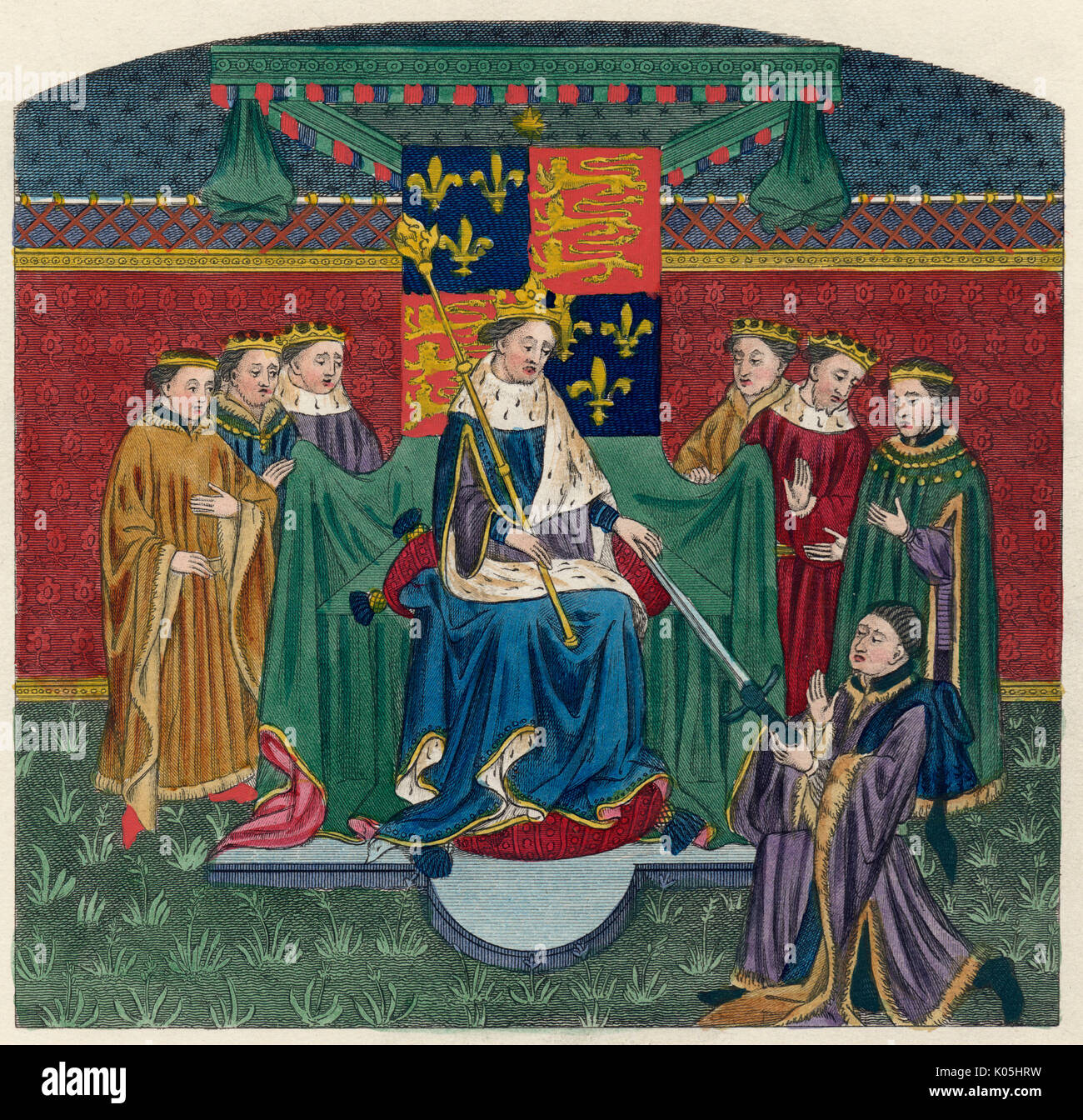 JOHN TALBOT 1. Earl of SHREWSBURY vorgestellt mit einem Schwert von Henry VI Datum: 1384? - 1453 Stockfoto