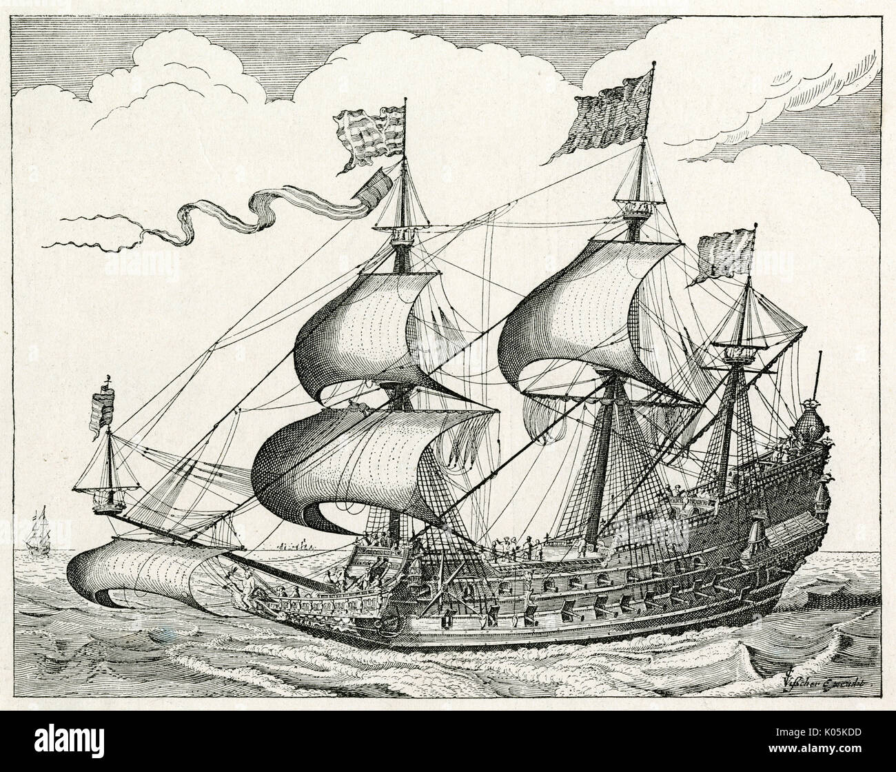 Französisches Kriegsschiff 1666 Stockfoto