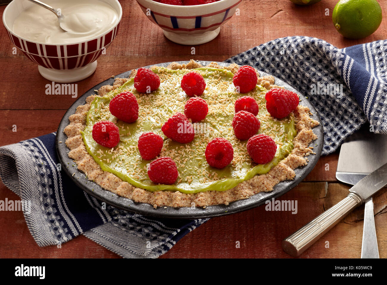Avocado lime tart Stockfoto
