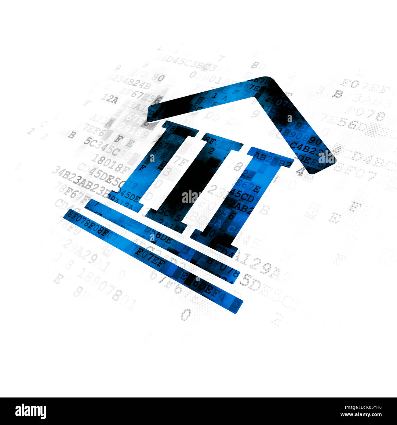 Begriff: Gerichtsgebäude auf Digital-Hintergrund Stockfoto