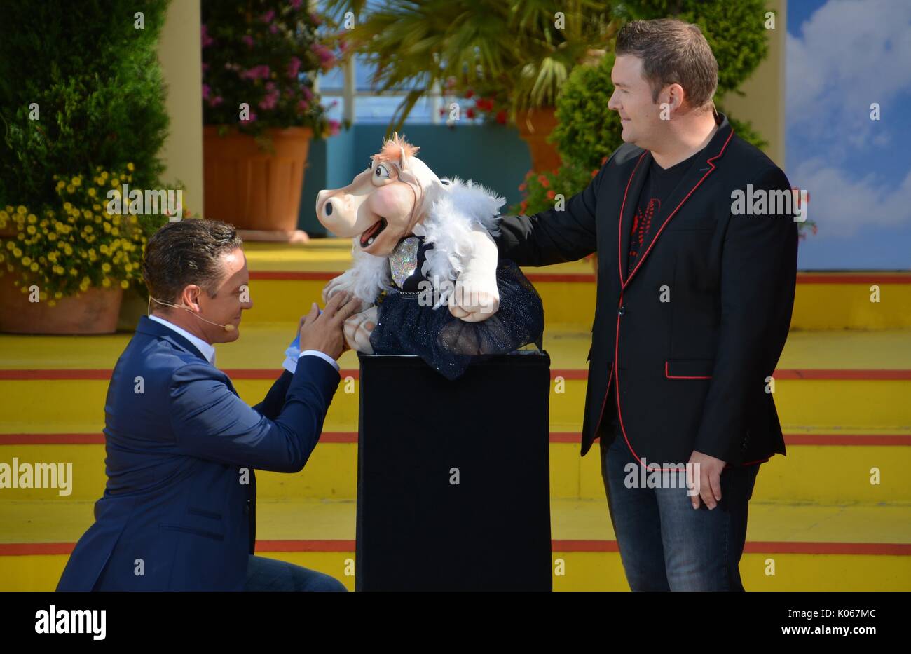 Rust, Deutschland, 20. August 2017, das Erste ARD-Show "Immer wieder Sonntags" mit Sebastian Reich und Amanda und Stefan Mross Credit: mediensegel/Alamy leben Nachrichten Stockfoto