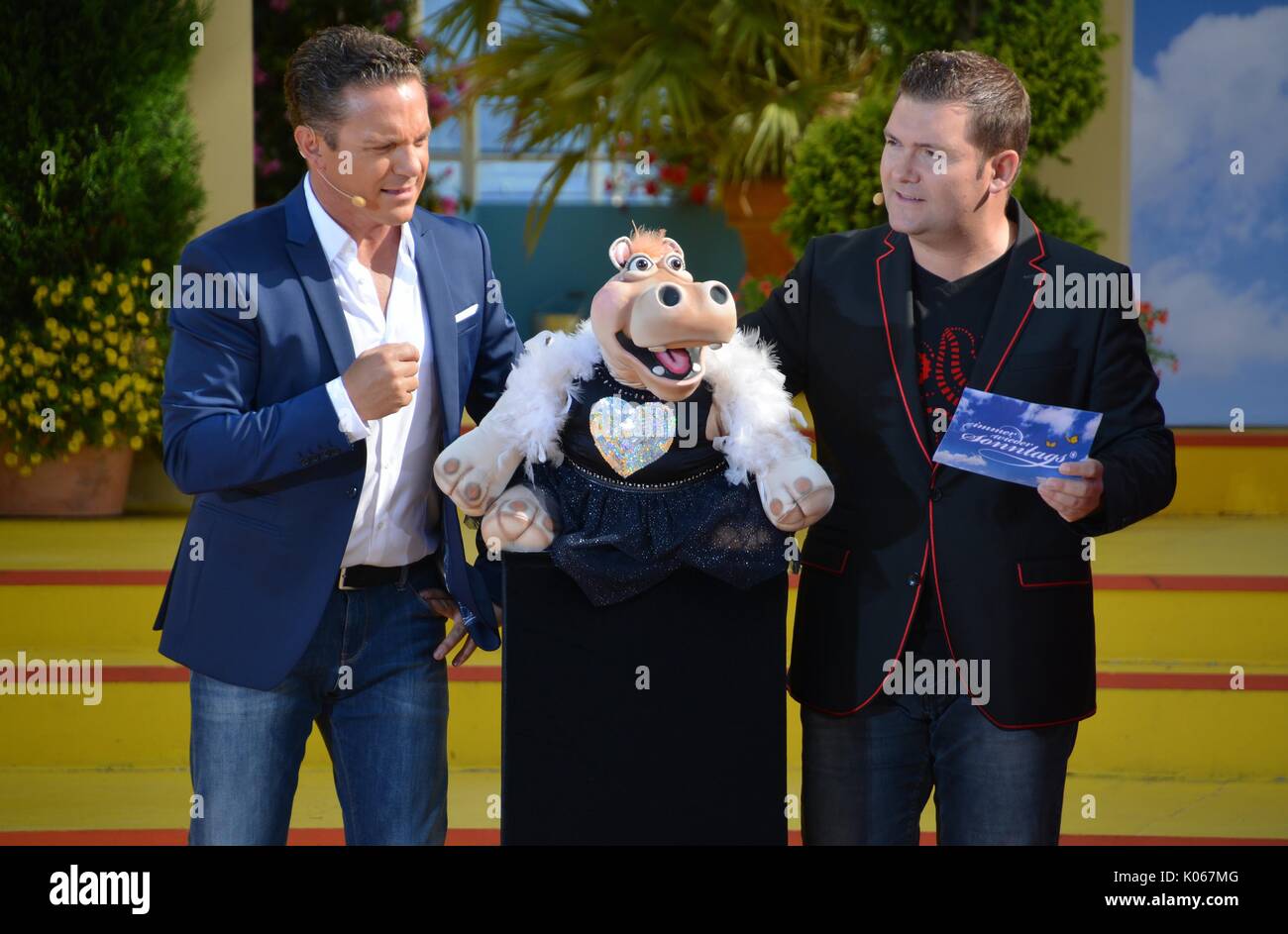 Rust, Deutschland, 20. August 2017, das Erste ARD-Show "Immer wieder Sonntags" mit Sebastian Reich und Amanda und Stefan Mross Credit: mediensegel/Alamy leben Nachrichten Stockfoto