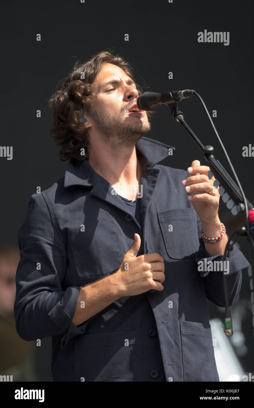 Jack Savoretti im Hylands Park, Chelmsford, Essex am Sonntag, August an diesen Jahren V Festival 20. Stockfoto