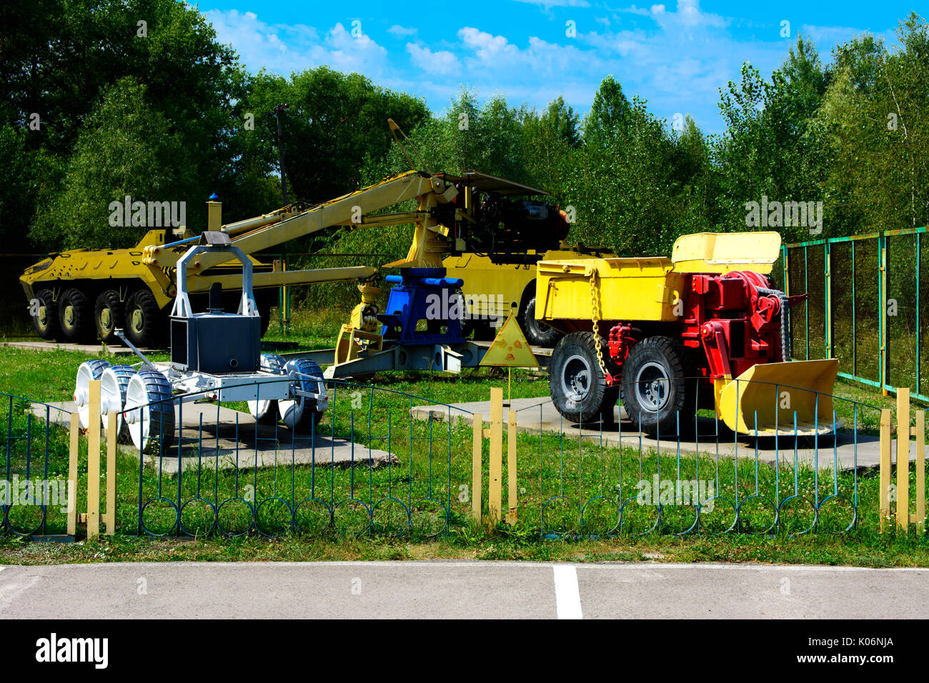 Eine Ausstellung der Sowjetischen Roboter, die die Trümmer nach dem Unfall im Kernkraftwerk Tschernobyl behandelt. Folgen der Tschernobyl nucle Stockfoto