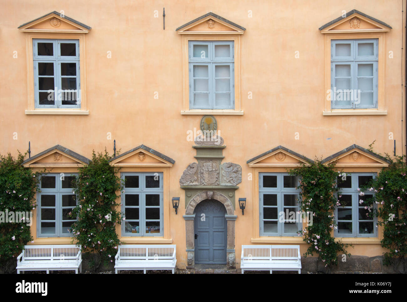 Innenhof von Schloss Eutin (Schloss) dem zwölften c. Fürstbischöfe von Lübeck, Schleswig-Holstein, Deutschland Stockfoto