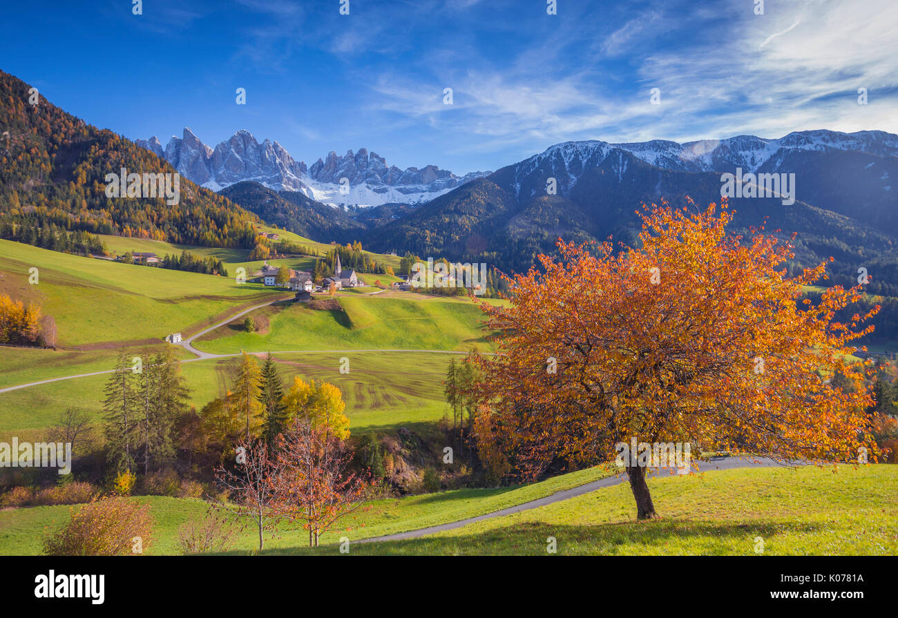Val di Funes, Trentino Alto Adige, Italien Stockfoto
