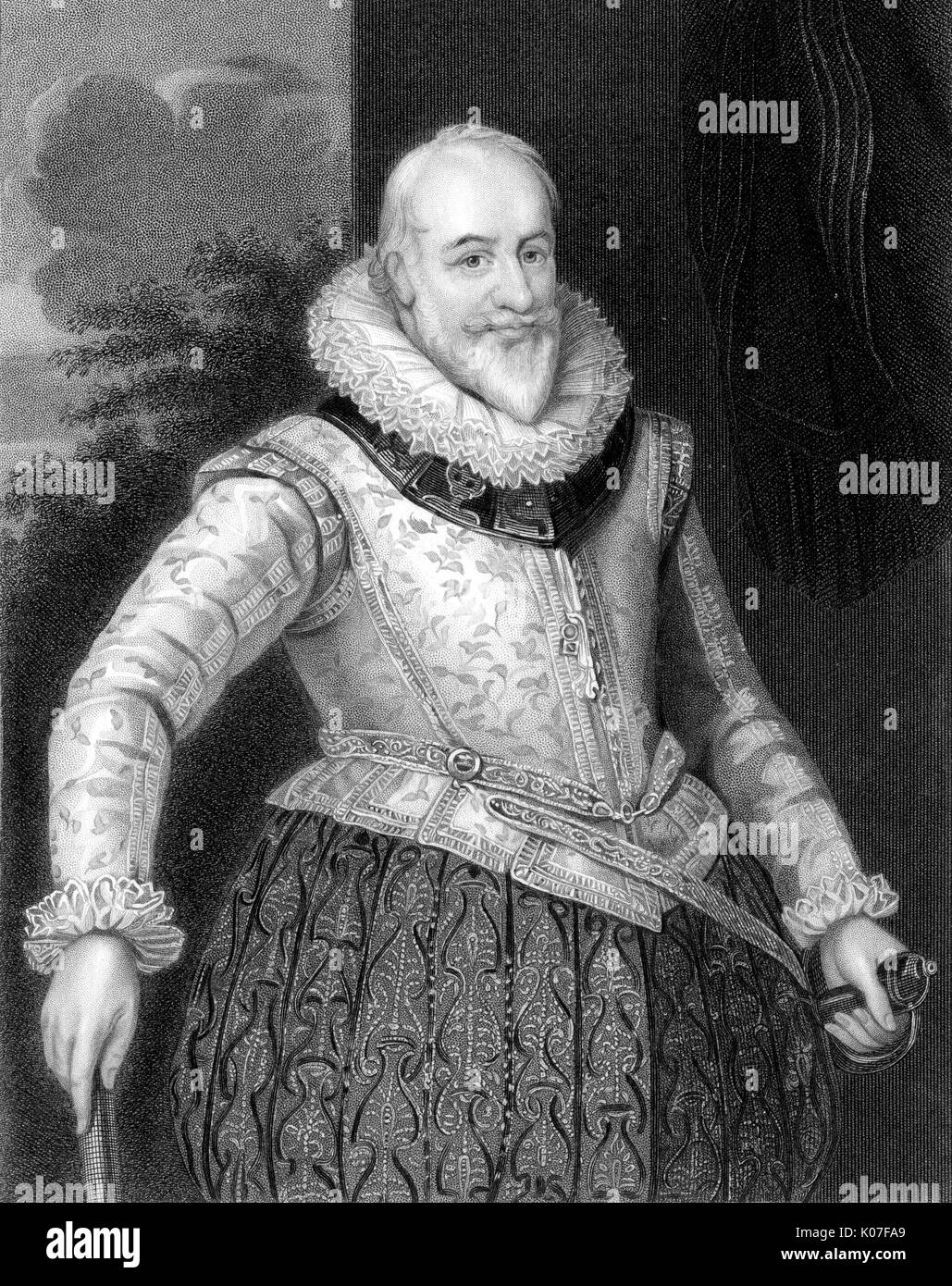 George Carew, Graf von Totnes (1555-1629) Höfling, Staatsmann, Soldat, Diplomat, Administrator: nahm eine starke Leitung in Irland; ein Freund von Raleigh Datum: Stockfoto