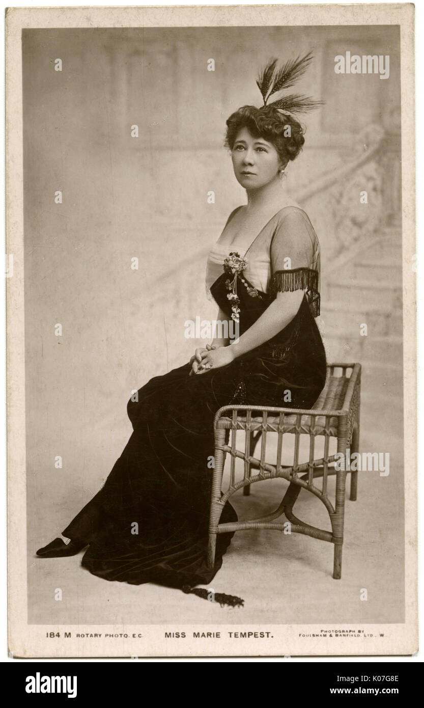 (Dame) Marie Tempest (Marie Susan Etherington) (1864-1942), englischer Bühnenschauspielerin gelegentlich in Filmen Datum: Stockfoto
