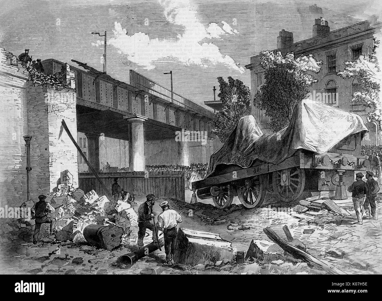 Eisenbahnunfall in der Camden Road 1864 Stockfoto