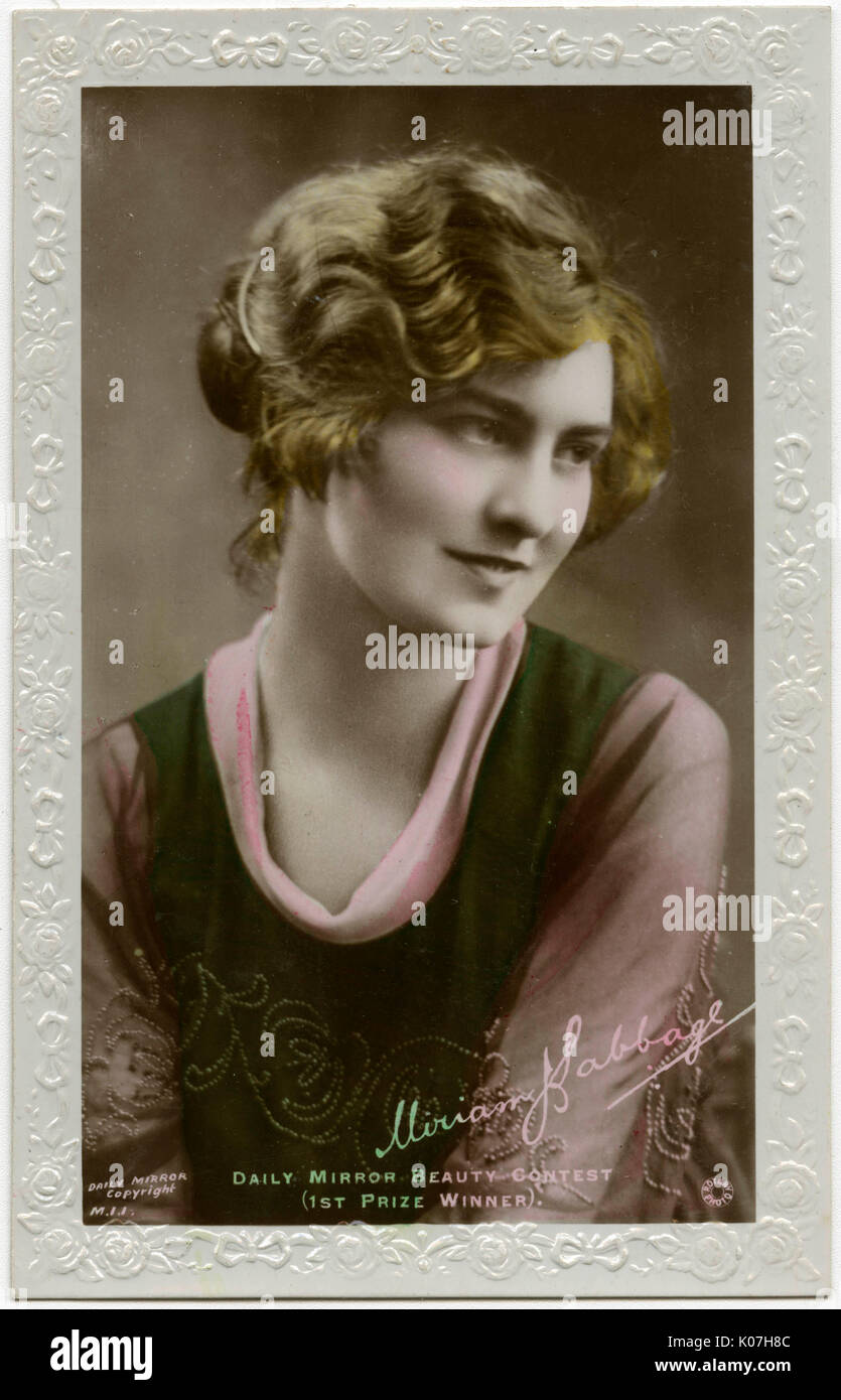 1.-Preis-Schönheitswettbewerb 1919 Stockfoto