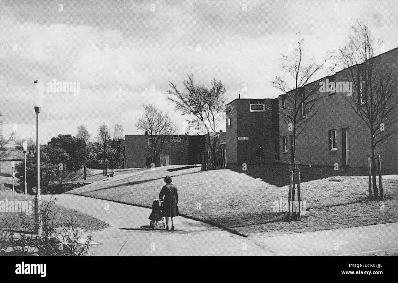 Cumbernauld Neue Stadt, North Lanarkshire, Schottland - Carbrain. Cumbernauld ist das deutlichste Beispiel für eine modernistische neue Stadt Vision in Großbritannien. Datum: ca. 1969 Stockfoto