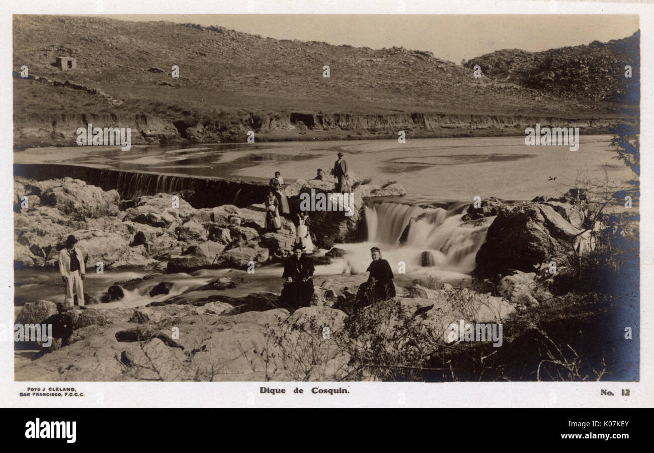 Damm am Fluss Cosquin, Argentinien, Südamerika Stockfoto