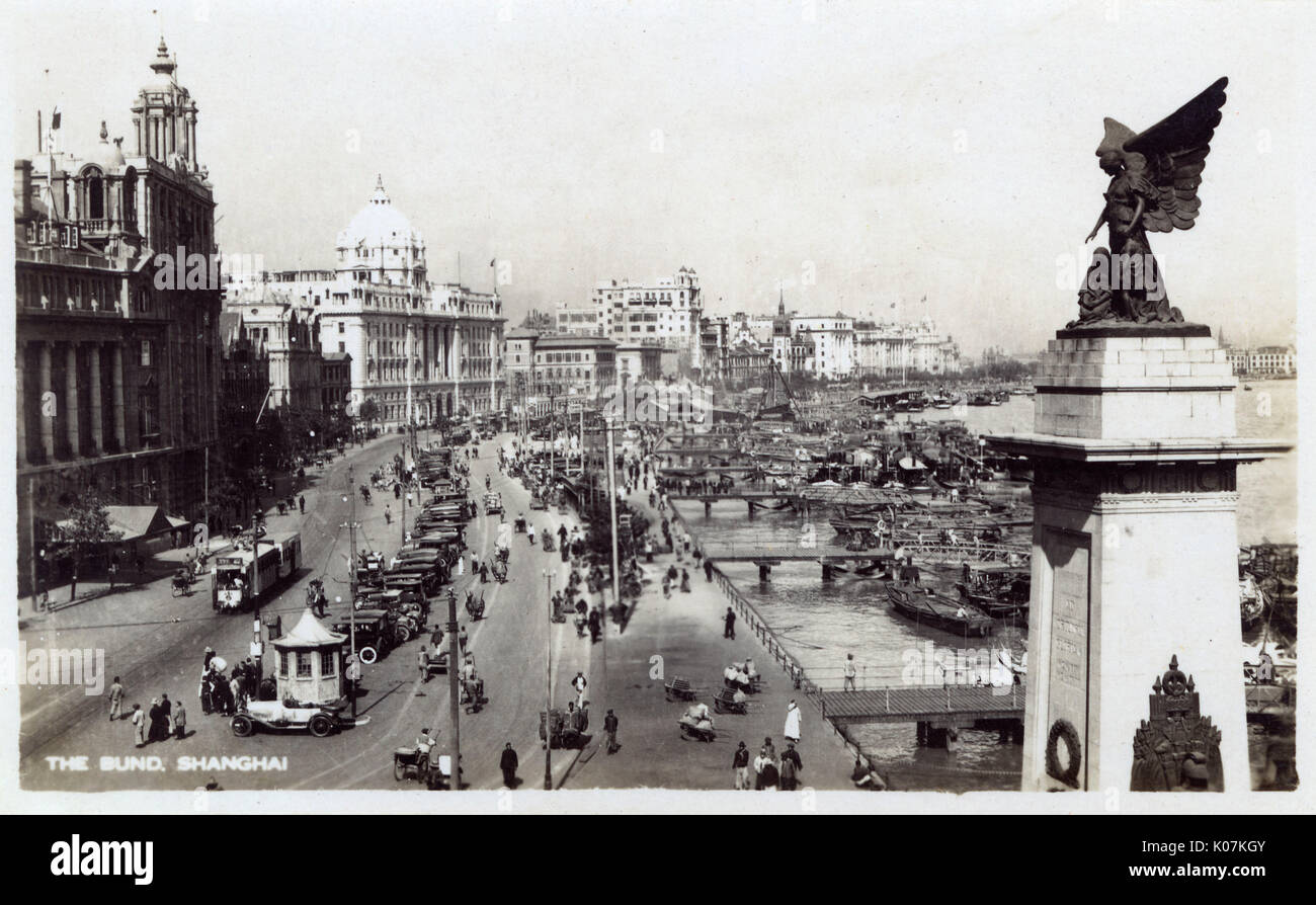 The Bund, Shanghai - China. Datum: ca. 1930 s Stockfoto