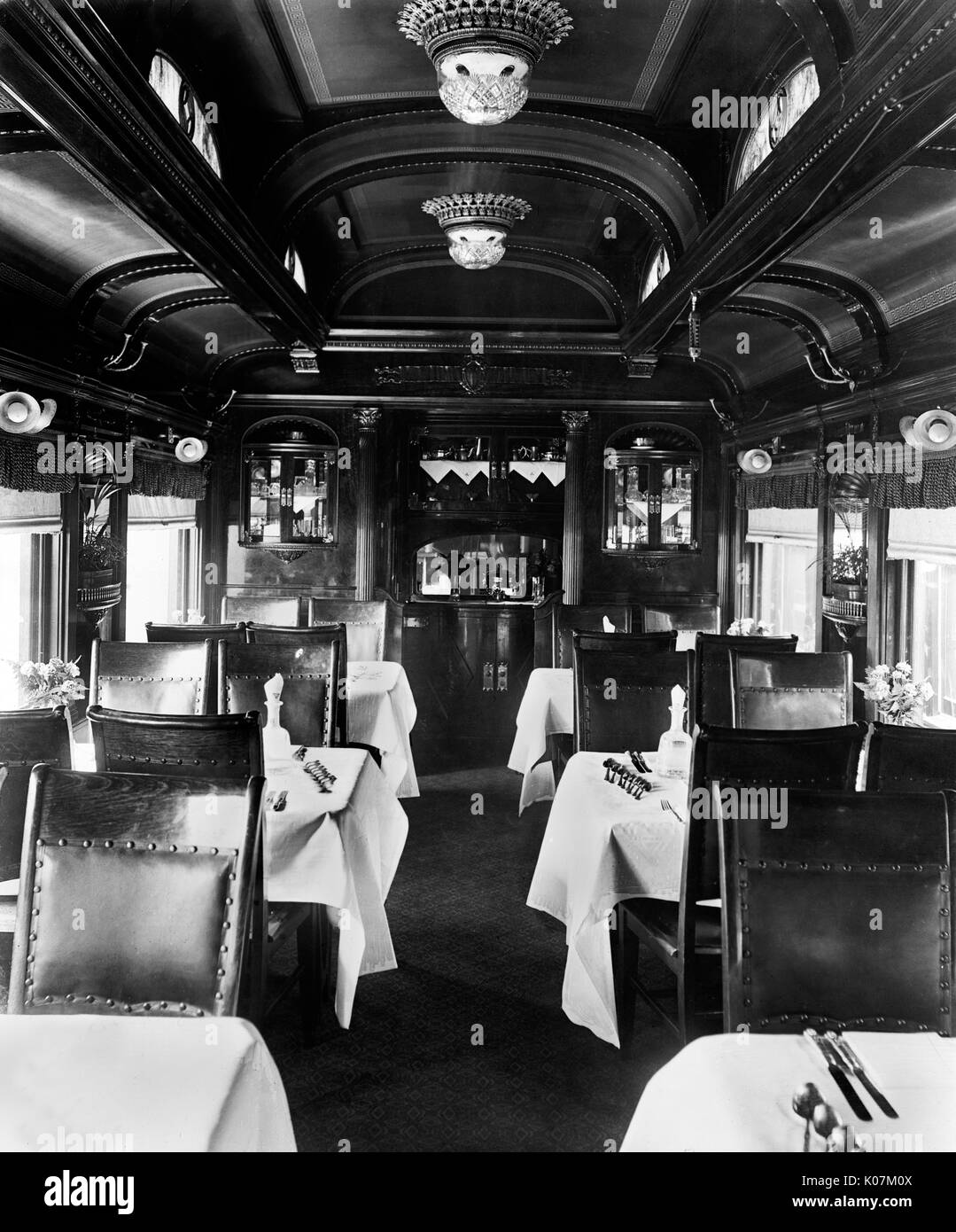 Eine Speisewagen-Eisenbahnwaggon, Chicago und Alton Railroad, A Stockfoto