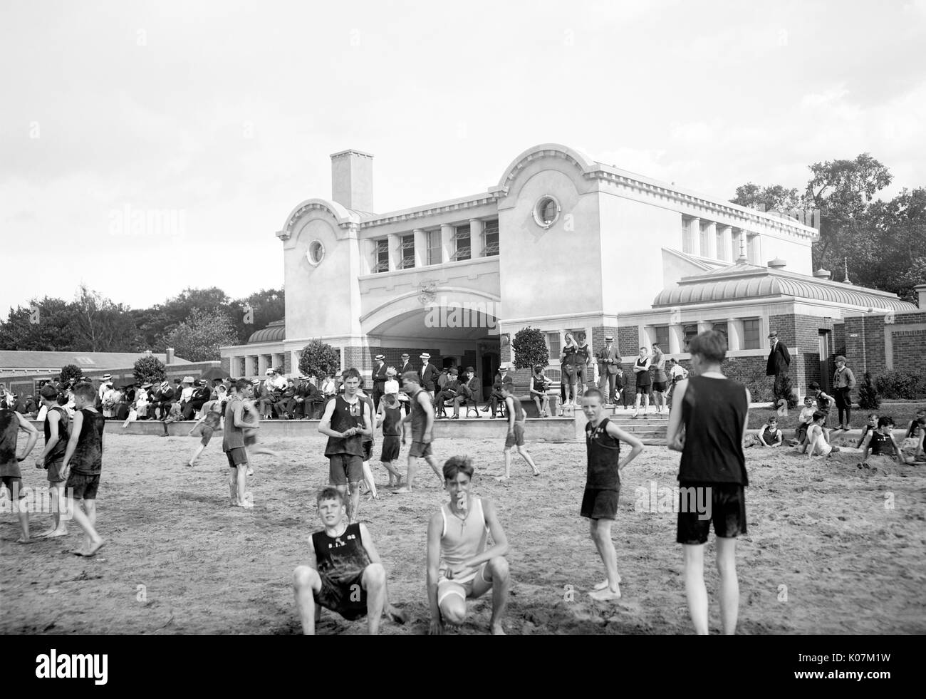 Bath House oder Swimmingpool, Belle Isle Park, Detroit, M Stockfoto